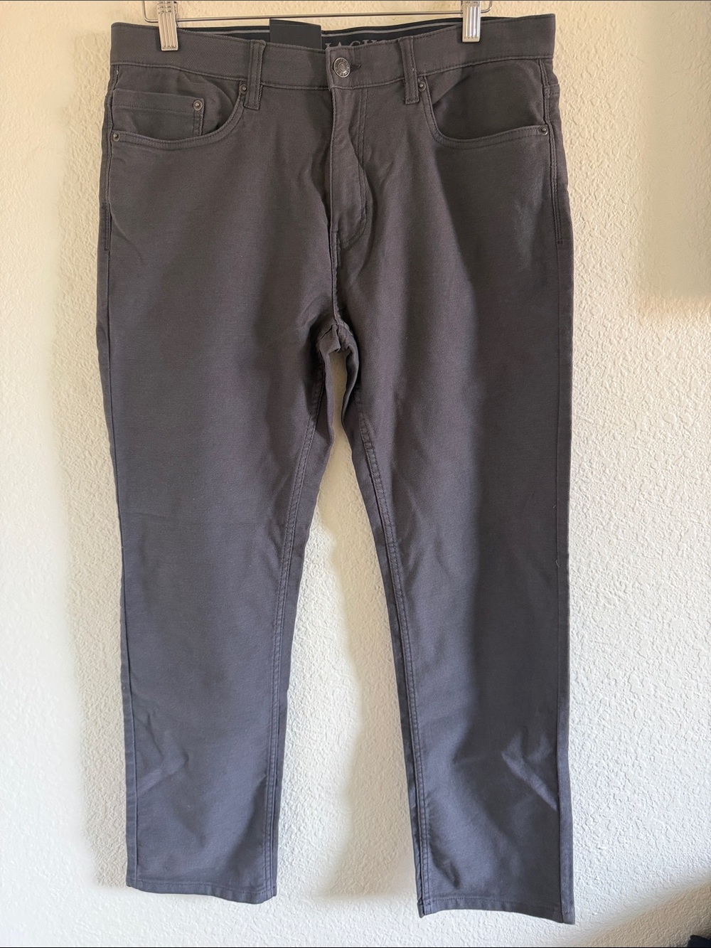 NWT Jachs Straight Fit 5-Pocket Pant Flex Waistband Gray size 34 x 34